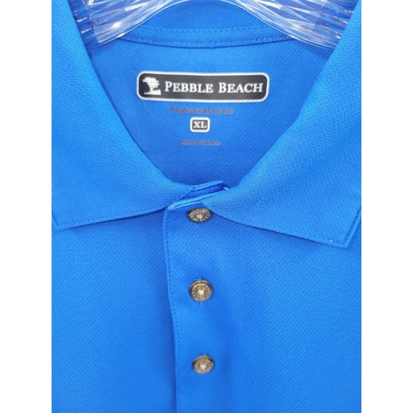 Pebble Beach Men's Performance Golf Polo Shirt Sleeve Size XL Royal Blue - Picture 3 of 8